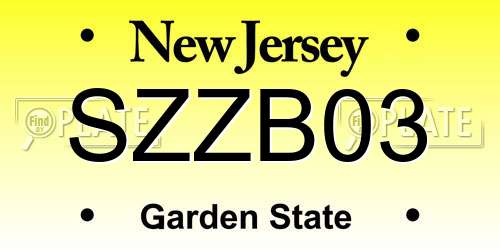 SZZB03 New Jersey License Plate