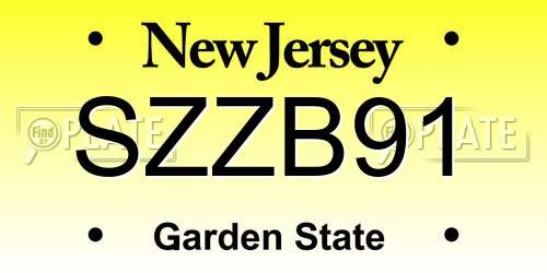 SZZB91 New Jersey License Plate