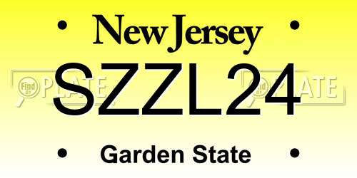 SZZL24 New Jersey License Plate