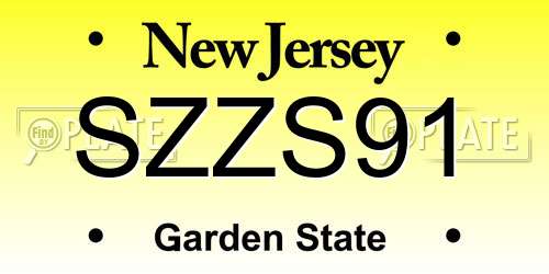 SZZS91 New Jersey License Plate