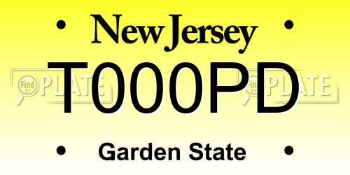 T000PD New Jersey License Plate