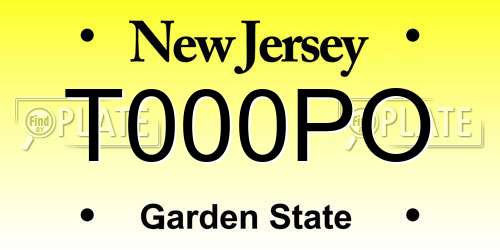 T000PO New Jersey License Plate