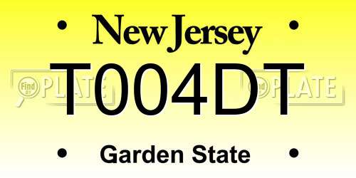 T004DT New Jersey License Plate