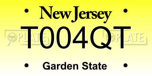 T004QT New Jersey License Plate