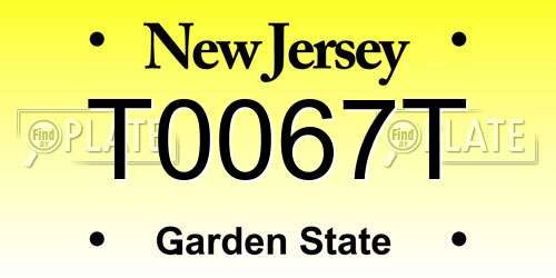 T0067T New Jersey License Plate