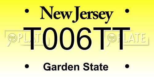 T006TT New Jersey License Plate