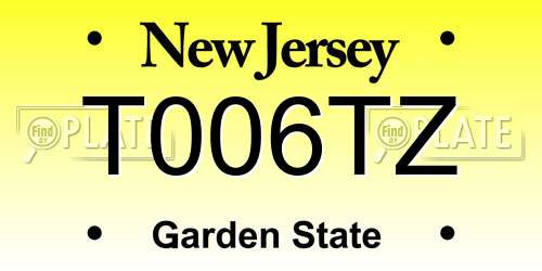 T006TZ New Jersey License Plate