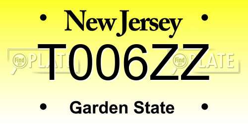 T006ZZ New Jersey License Plate