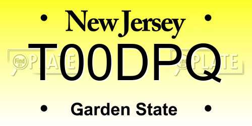 T00DPQ New Jersey License Plate