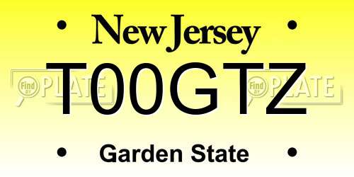 T00GTZ New Jersey License Plate