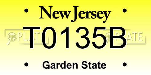 T0135B New Jersey License Plate