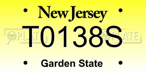T0138S New Jersey License Plate