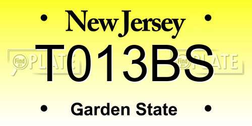 T013BS New Jersey License Plate
