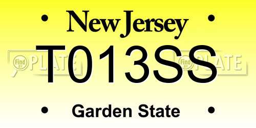 T013SS New Jersey License Plate