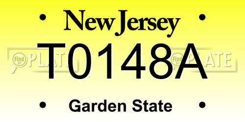 T0148A New Jersey License Plate