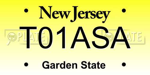 T01ASA New Jersey License Plate