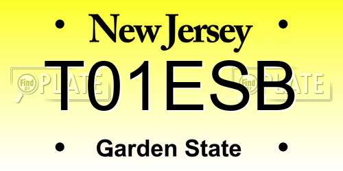 T01ESB New Jersey License Plate