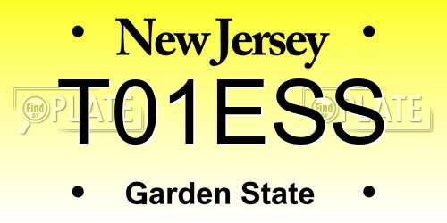 T01ESS New Jersey License Plate