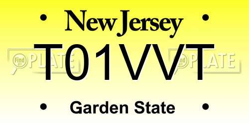 T01VVT New Jersey License Plate