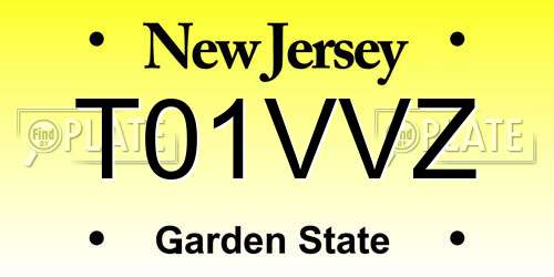 T01VVZ New Jersey License Plate