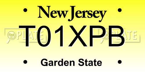 T01XPB New Jersey License Plate