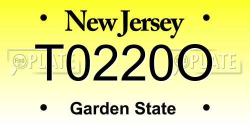 T0220O New Jersey License Plate