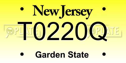 T0220Q New Jersey License Plate