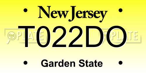 T022DO New Jersey License Plate