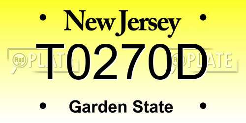 T0270D New Jersey License Plate