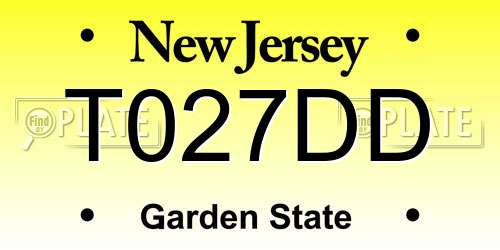 T027DD New Jersey License Plate