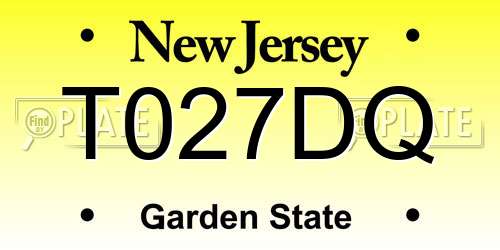 T027DQ New Jersey License Plate