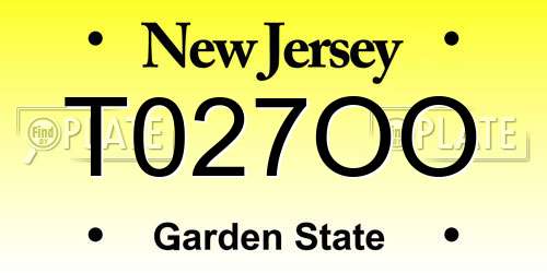 T027OO New Jersey License Plate