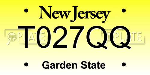 T027QQ New Jersey License Plate