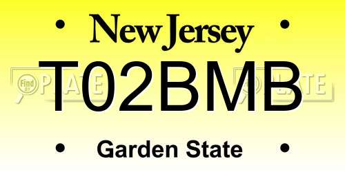 T02BMB New Jersey License Plate