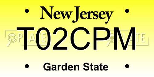 T02CPM New Jersey License Plate