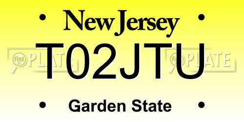 T02JTU New Jersey License Plate