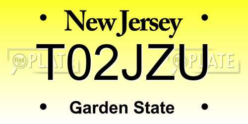 T02JZU New Jersey License Plate