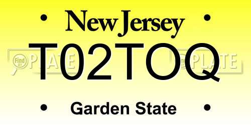T02TOQ New Jersey License Plate