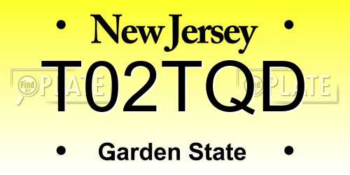 T02TQD New Jersey License Plate