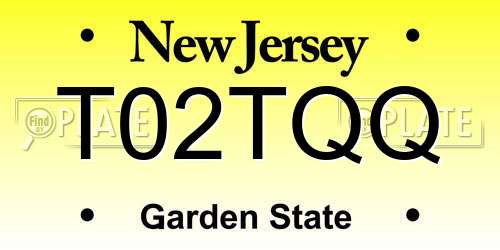 T02TQQ New Jersey License Plate