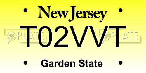 T02VVT New Jersey License Plate