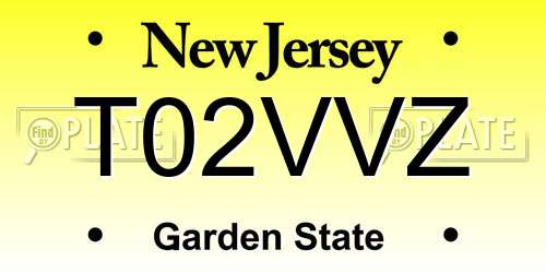 T02VVZ New Jersey License Plate