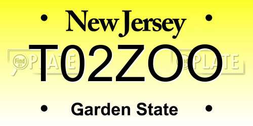 T02ZOO New Jersey License Plate