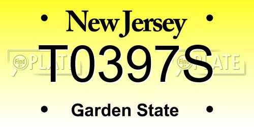 T0397S New Jersey License Plate