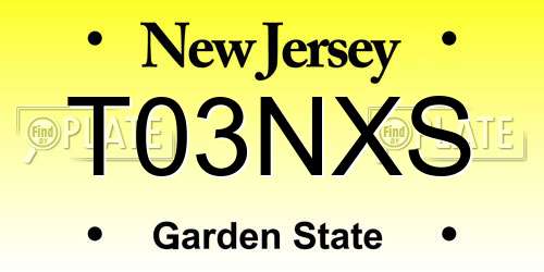 T03NXS New Jersey License Plate