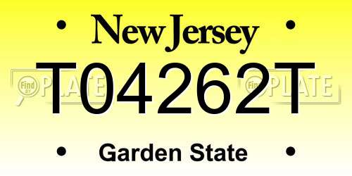 T04262T New Jersey License Plate