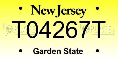 T04267T New Jersey License Plate