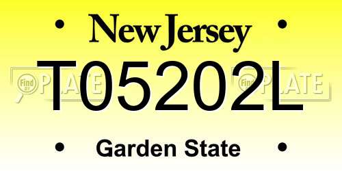 T05202L New Jersey License Plate