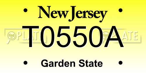 T0550A New Jersey License Plate