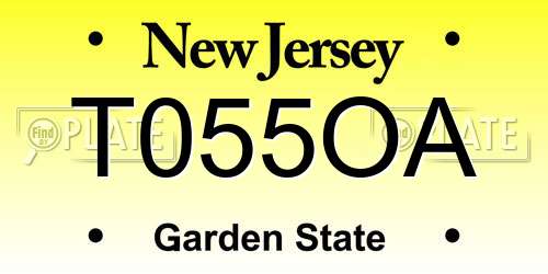 T055OA New Jersey License Plate